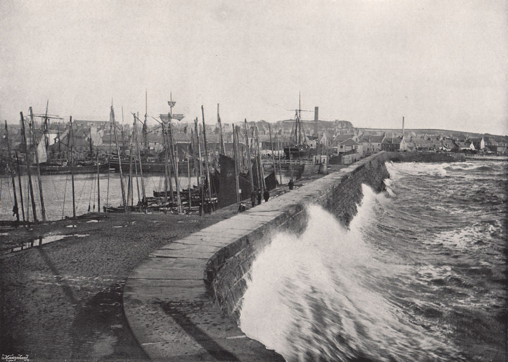 ARBROATH. From the harbour. Scotland 1895 old antique vintage print picture